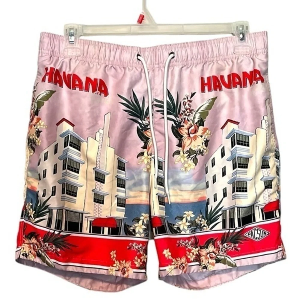 Pac Sun Havana Graphic Swim Shorts men’s size large